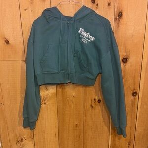 Cropped playboy bunny sweatshirt